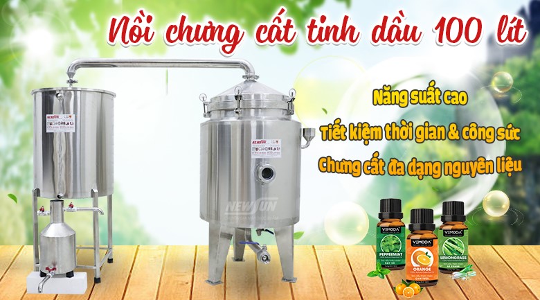 Nồi chưng cất tinh dầu mini 100 lít 