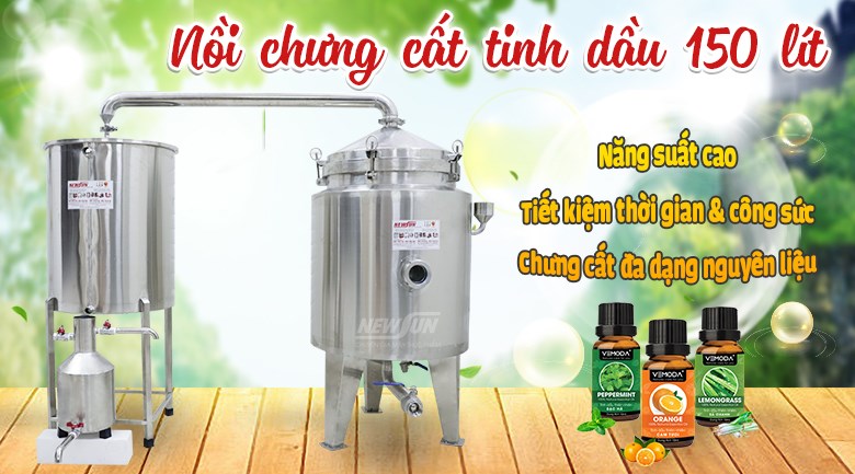 Nồi chưng cất tinh dầu mini 150 lít 