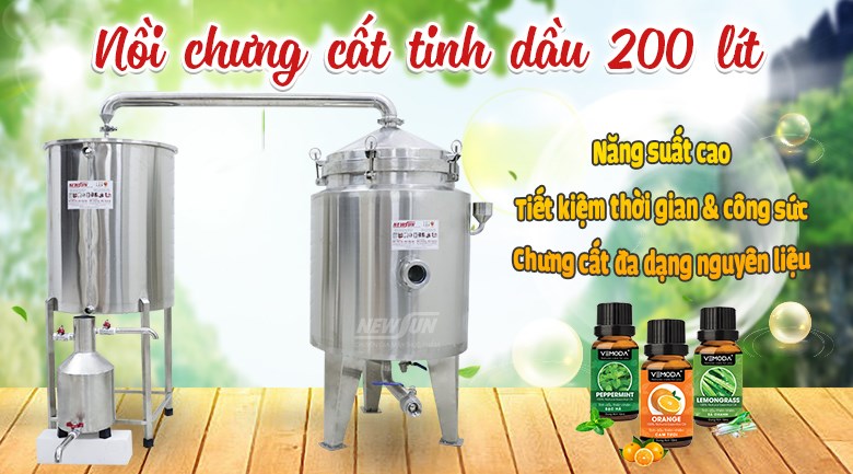 Nồi chưng cất tinh dầu sả 200 lít Nồi chưng cất tinh dầu sả 200 lít