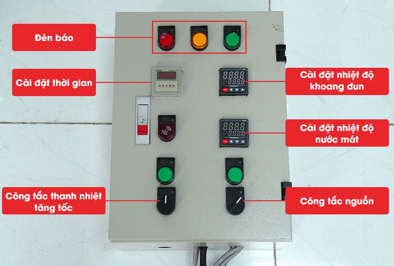 Tủ điều khiển điện tích hợp hệ thống cài đặt chính xác nhiệt độ và rất an toàn